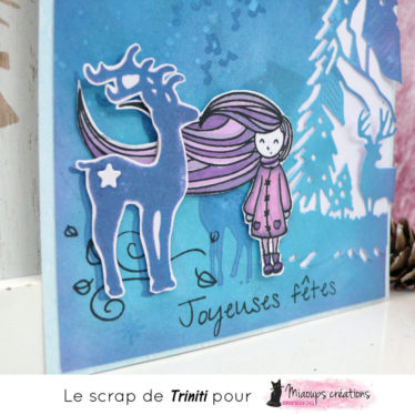 Carte fille Joyeuses fêtes pour Miaoups Créations