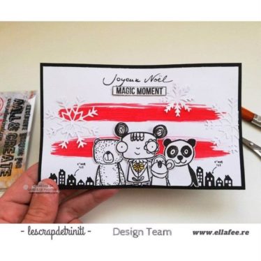 Carte de Noël en scrap, TUTO fond trait de peinture
