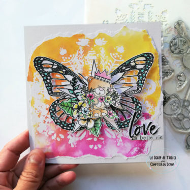 Carte LOVE, la vie est belle pour Comptoir du Scrap